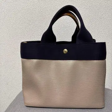 탑카피 미니 토트백 베이지 & 네이비