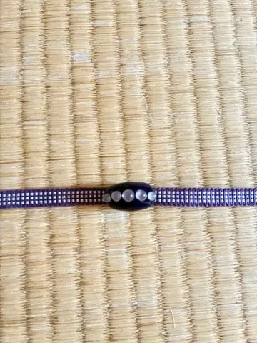 미사용 새상품 유리 오비 고정 띠 진보라색 x 연보라색