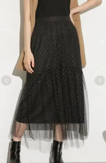 NANO universe 라메 도트 튤 개더 스커트