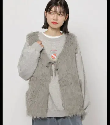 니코앤드 샤기 리본 베스트 그레이