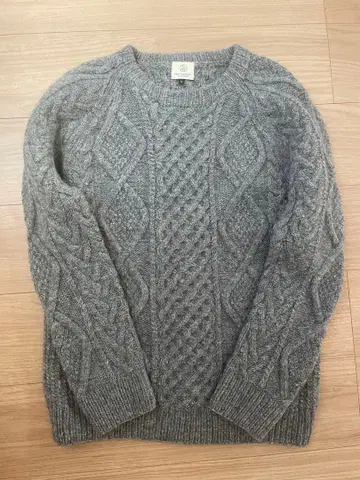 BEAUTY&YOUTH 케이블 짜임 니트 M 그레이