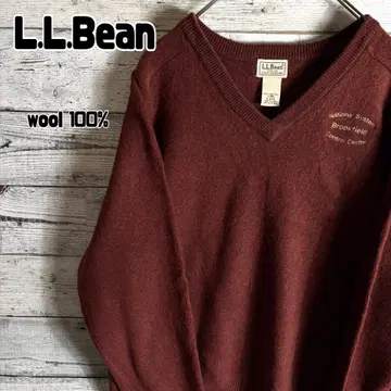 엘엘빈 V넥 니트 램스울 기업 자수 여성용 L