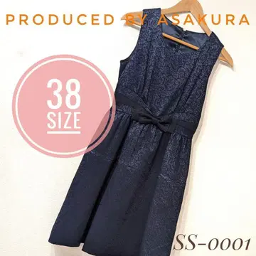 [ 정가 17800엔 ] 원피스 네이비 아사쿠라 드레스 ASAKURA