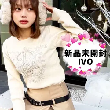 미개봉 새상품 다리치 darich DR 비쥬 플라워 리브 니트탑