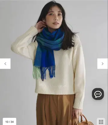 23구 울 캐시미어 퍼프 슬리브 니트 화이트