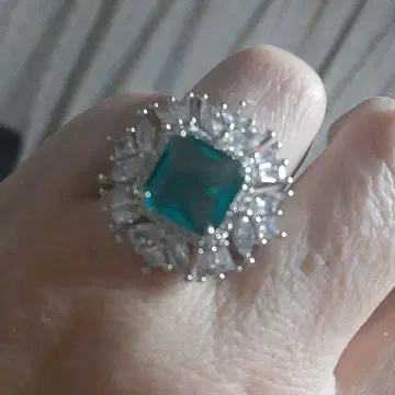 인조 에메랄드 여성용 반지 14호