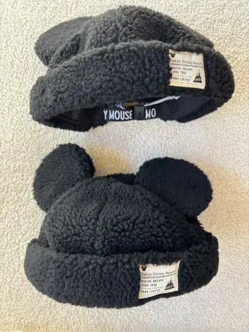 도쿄 디즈니 리조트 미키 귀도리 보아캡 블랙