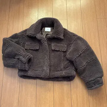 MURUA 보아 크롭 자켓 브라운 푸들 퍼