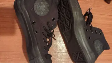 블랙 하이컷 스니커즈 컨버스 블랙