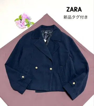 자라 여성용 피 코트 자라 자켓 골드 버튼 숏 자켓