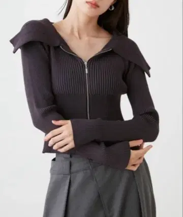 SNIDEL 프론트 지퍼 니트 풀오버