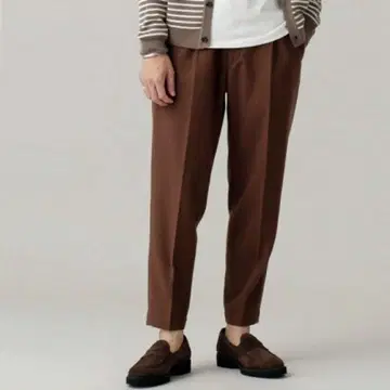 [ nano universe ] 울 턱 테이퍼드 팬츠