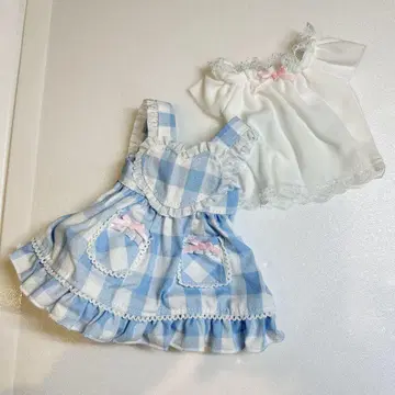 MDD 깅엄 체크 하트 에이프런 세트