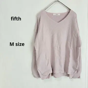 fifth 피프스 실키 터치 V넥 니트 M 핑크 스웨터
