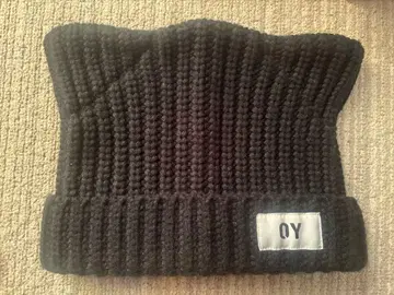 OY 블랙 니트 비니