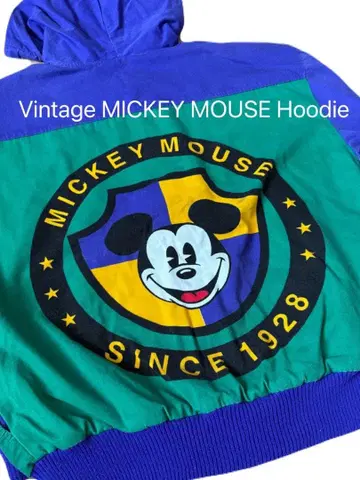 빈티지 디즈니 미키마우스 후디 후드티 리버서블