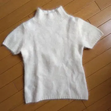 반팔 니트 M 화이트