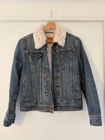 플리스 카라 부착 데님 자켓