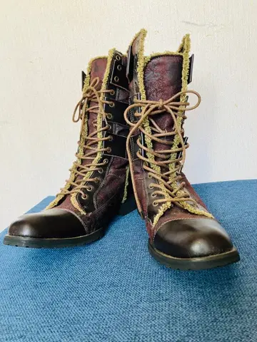 여성용 부츠 25cm 적갈색 계열 레이스업