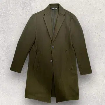 [ 새상품급 ] 자라 ZARA 체스터 코트 무릎 기장 S 카키 남성용