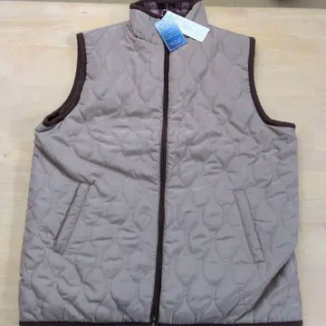 베이지 퀼팅 슬리브리스 베스트 M~L