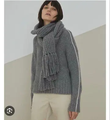 BEIGE, Auvare 하이넥 니트 스웨터 그레이 베이지