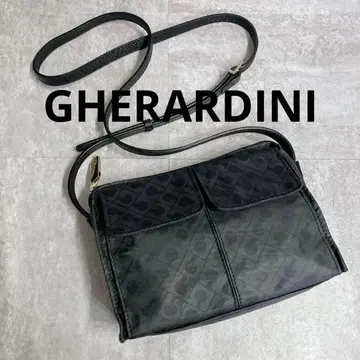 [ 미사용급 ] GHERARDINI 소프티 숄더백 올 패턴 블랙