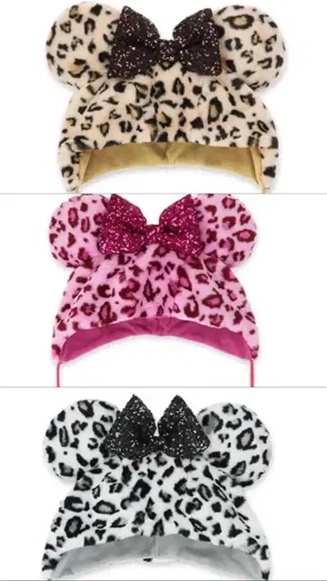 레오파드 무늬 미니 팬캡 3종 세트