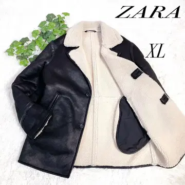 ZARA 자라 무스탕풍 보아 안감 자켓 코트 XL 빅 사이즈 블랙