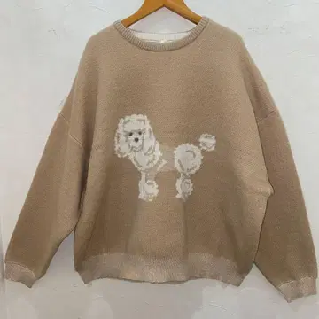 루필리안 푸들 자카드 니트 크루 스웨터 오버 사이즈 새상품