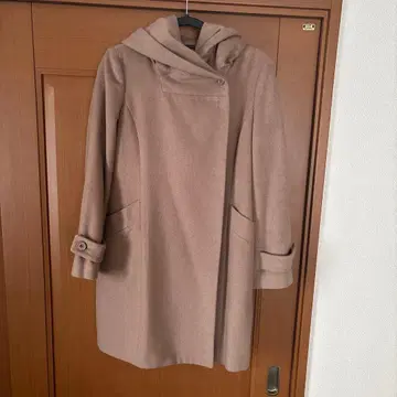 ANAYI 롱 코트 후드 있음 모카 브라운