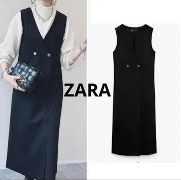 ZARA 더블 브레스트 페이크 스웨이드 점퍼 스커트 미사용 새상품