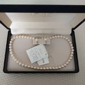 도쿄 소와르 진주 목걸이 귀찌 세트