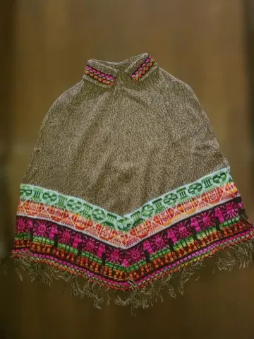 새상품 페루산 알파카 판초