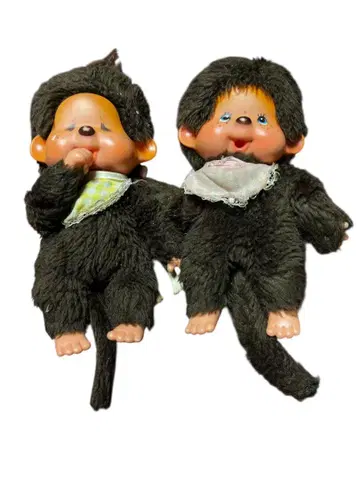 쌍둥이 몬치치 2체 세트 블루 아이 세키구치 쇼와 레트로