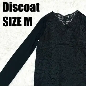 Discoat 디스코트 레이스 절개 긴팔 상의 블랙 M [ 329 ]