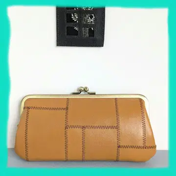 자녀형 가마구치 지갑 천연 가죽 패치워크