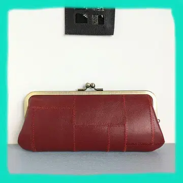 모자 가마구치 지갑 천연 가죽 패치워크