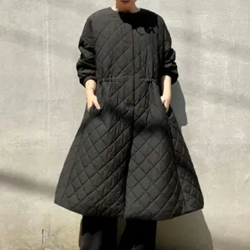 비어즐리 벌룬 소매 퀼트 코트