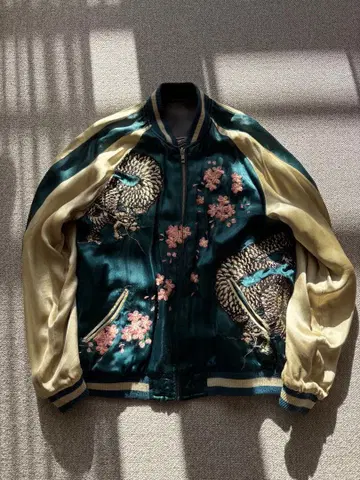 [레어] 백화요란 스카잔 리버서블 레이온 일본풍 패턴 자수 용 용 잉어