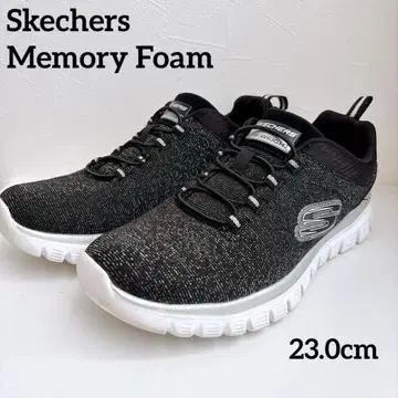 [ 새상품급 ] Sketchers 메모리폼 라메 블랙 스니커즈 23cm