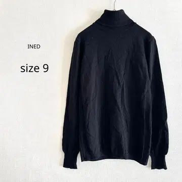 [ INED ] 터틀넥 니트 모 99% 리브 니트 블랙 9 긴팔