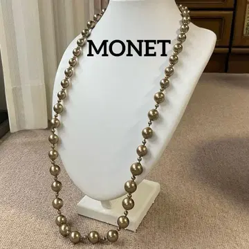 MONET 모조 진주 롱 목걸이 빅 사이즈 골드