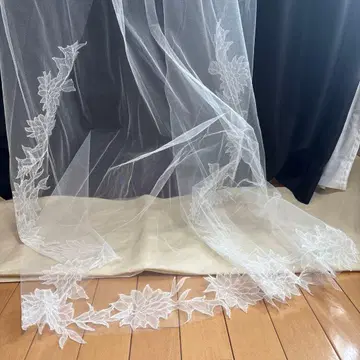 TREAT 웨딩 베일 롱 꽃무늬 자수