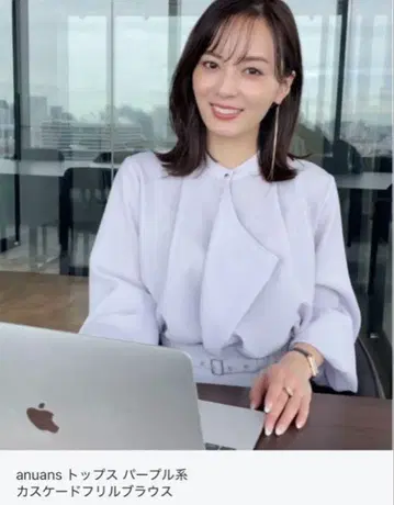 anuans 퍼플 캐스케이드 프릴 상의