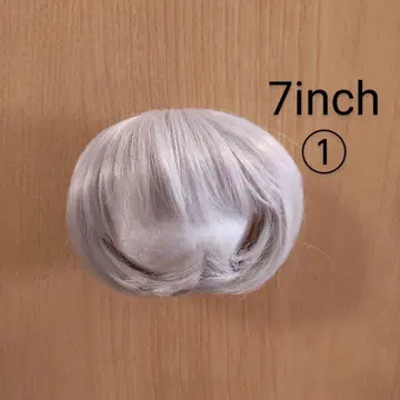 7인치 인형 가발 은발 숏
