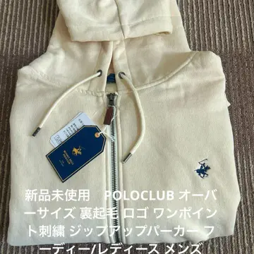 미사용 새상품 POLO CLUB 오버 사이즈 속기모 원포인트 자수 후드티