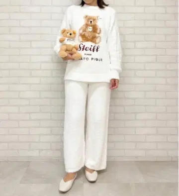 젤라또피케 슈타이프 파우더 자카드 풀오버 & 롱 팬츠 세트