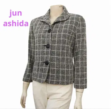 새상품급 jun ashida*준 아시다 고급 체크 무늬 트위드 자켓