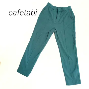 cafetabi 캐주얼 팬츠 속기모 스트레치 소재 웜 팬츠 허리밴딩